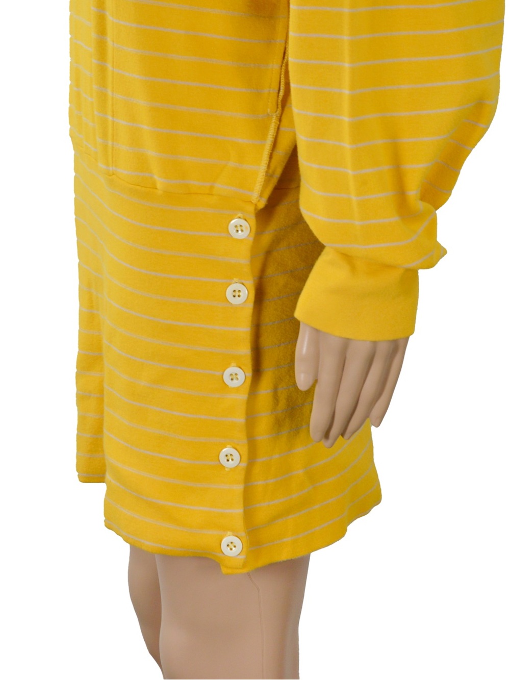 Vintage 80s Sonia Rykiel Paris Striped Knit Sweater Dress Yellow Tunic Archival - Picture 4 of 8